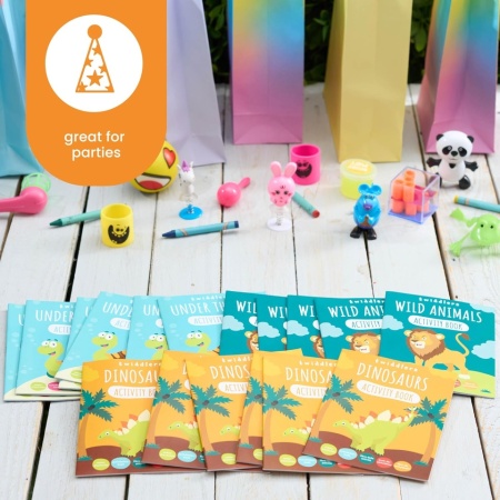 Set 24 Mini Cărți de Colorat și Activități The Twiddlers pentru Copii (Animale, Dinozauri, Safari), Jucării Educaționale, Labirinturi și Puzzle-uri, Cadouri Ideale pentru Petreceri și Pungi de Petrecere (Vârsta 4-8 Ani) - Img 6