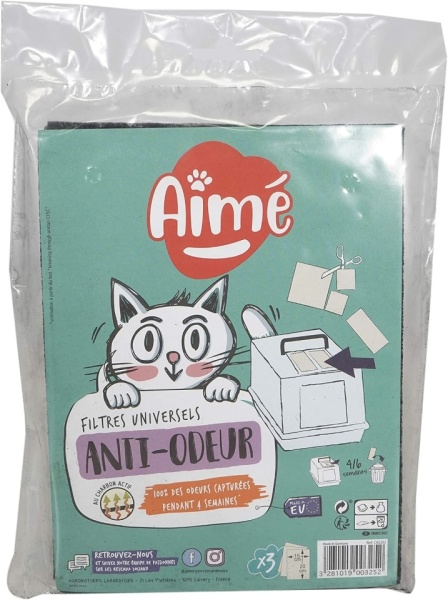 Set 3 Filtre cu Cărbune Activ împotriva Mirosurilor pentru Litiere de Pisici, Adaptabile pentru Orice Tip de Toaletă, Dimensiune 15 x 20 cm, Eficiență până la 4 Săptămâni - Img 3