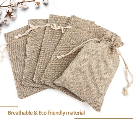 Set 30 Săculeți din Iută Naturală 10 x 15 cm, Săculeți Cadou cu Șnur Textil, Reutilizabili, pentru Bijuterii, Calendar Advent, Proiecte DIY, Nunți și Crăciun - Img 6