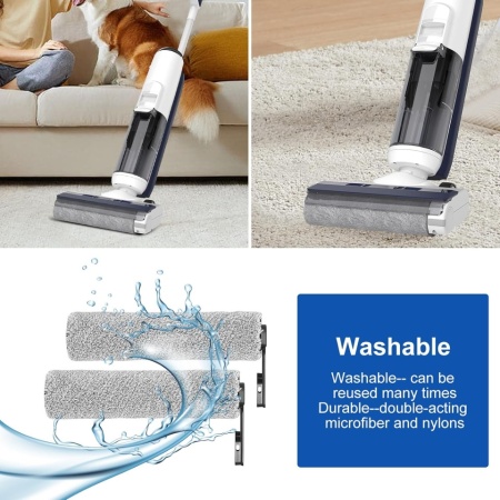 Set 5 Piese Accesorii de Schimb Typec Home Compatibil cu Aspirator Umed-Uscat Tineco Floor One S5 / S5 Pro / S5 Pro 2 / S5 Extreme, Kit cu 2 Perii Rotative din Microfibră, 2 Filtre HEPA și 1 Perie de Curățare - Img 3