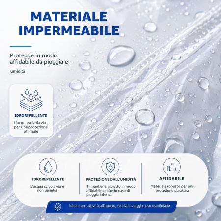Set 6 Pelerine de Ploaie de Unică Folosință Typec, Pelerine Transparente Impermeabile cu Glugă, Mărime Universală Unisex, pentru Pescuit, Festivaluri, Camping, Drumeții și Ciclism - Img 3