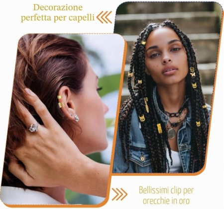 Set 90 Accesorii Aurii pentru Împletituri și Dreadlocks, Bijuterii Metalice pentru Păr, Diverse Stiluri, cu Cutie de Depozitare Transparentă, pentru Petreceri și Festivaluri - Img 4