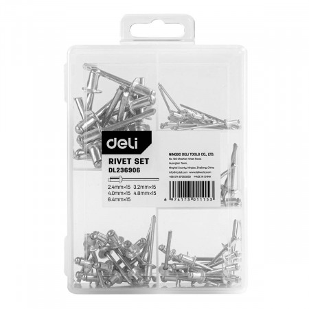 Set de nituri Deli Tools EDL236906 (75 buc) - Img 2