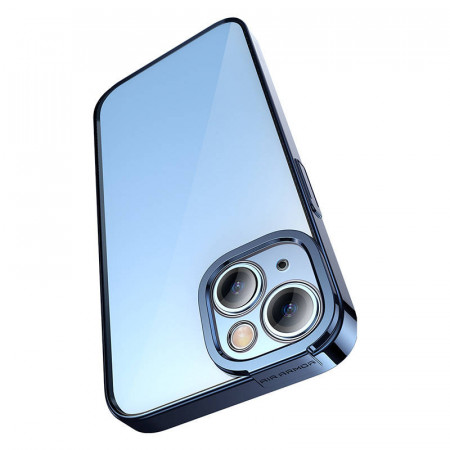 Set husa transparenta cu sclipici si sticla securizata Baseus pentru iPhone 14 Plus (albastru) - Img 2
