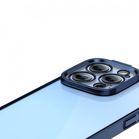 Set husa transparenta cu sclipici si sticla securizata Baseus pentru iPhone 14 Pro (albastru) - Img 4