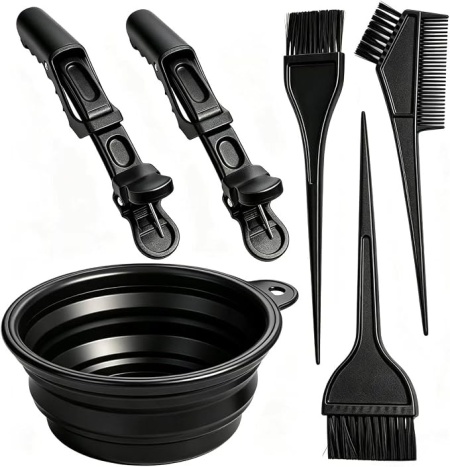 Set Profesional Vopsit și Decolorat Părul, 6 Piese, Bol Gradat, Pensule de Aplicare și Cleme de Păr, pentru Salon și Acasă - Img 4