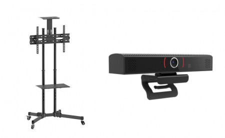 Sistem videoconferinta cu Stand TV de podea BlackMount T28, camera SEEUP