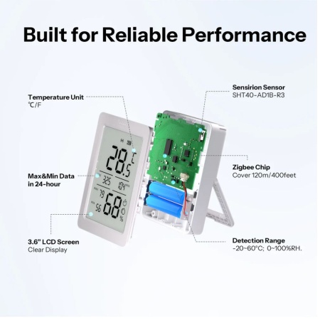 SONOFF AirGuard TH SNZB-02DR2 – 3.6'' LCD temperature and humidity sensor, Zigbee - Img 4