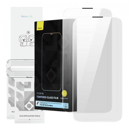 Sticla securizata Baseus Corning pentru iPhone 14 Pro cu filtru de praf incorporat
