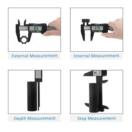 Șubler Digital de Precizie Adoric 150 mm / 6 Inch, Afișaj LCD, Comutare mm/inch, Funcție Zero și 4 Moduri de Măsurare (Interior, Exterior, Adâncime, Treaptă) - Img 3