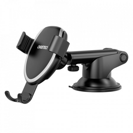 Suport auto cu incarcare wireless Choetech Qi 10W Gravity + Clip pentru prindere ventilatie + Cablu de 1.2m Micro USB Black (T536-S) - Img 7