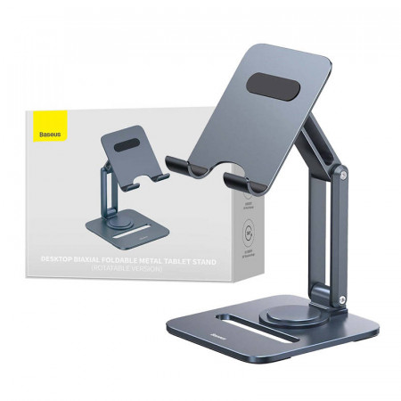 Suport metalic pliabil biaxial de birou Baseus (pentru tablete) Gri cosmic
