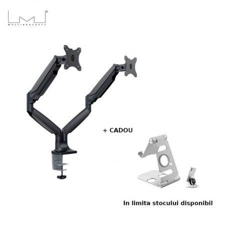 Suport pentru 2 monitoare Multibrackets MB-3286, 15&quot;- 27&quot;, maxim 9 kg / monitor, Negru - Img 2