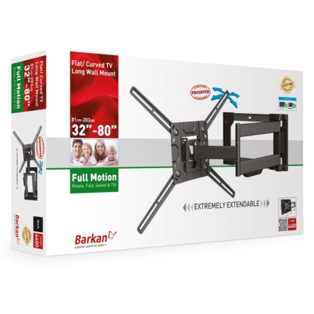 Suport TV de perete Barkan 4400, reglabil, 40"-80", Negru - Img 5