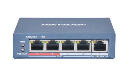 Switch Hikvision DS-3E0105P-E(B), 4 porturi, PoE - Img 2