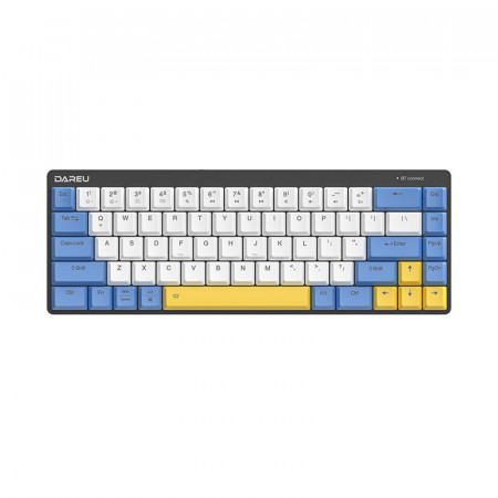 Tastatura mecanica fara fir Dareu EK868 Bluetooth (alb&albastru&galben)
