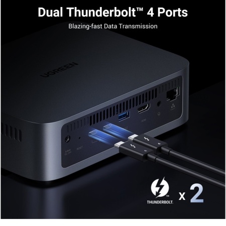 UGREEN Network Attached Storage DXP480T Plus, cu procesor Intel i5 1235u 10-Core Cpu, 10 GbE Port, HDMI 8K, Wi-Fi 6 (Diskless) - Img 3