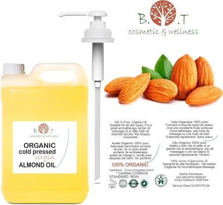 Ulei de migdale dulci organic 5L, 100% pur, presat la rece, pentru masaj profesional, îngrijire corp, ten, păr și vergeturi - Img 7