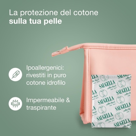 Absorbante de Noapte cu Aripioare Saugella Cotton Touch, 100% Bumbac, Protecție Activă cu Extract de Cimbru (Thymus Vulgaris), Hipoalergenice, 36 Bucăți - Img 6