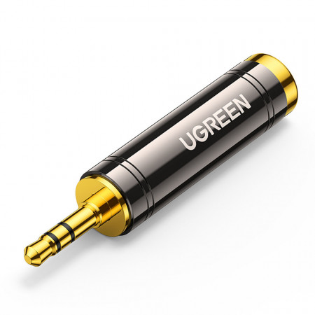 Adaptor audio Ugreen de la 3,5 mm (mascul) la mini mufă de 6,35 mm (femă) gri (AV168)
