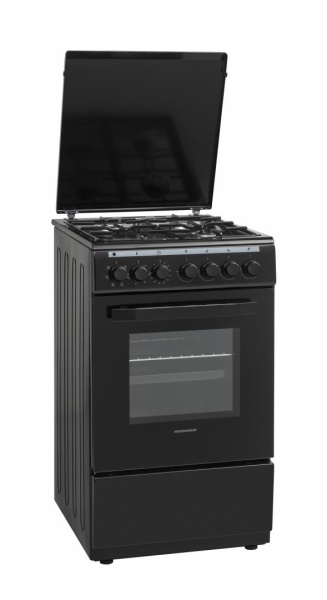 Aragaz mixt Heinner HFSC-V60LITGC-WH, 4 arzatoare gaz, Dispozitiv de siguranta plita, Aprindere electrica, Cuptor electric, Timer, Grill, Clasa A, 50 cm, Alb - Img 5