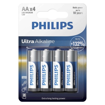BATERIE ULTRA ALKALINE LR6 AA BLISTER 4 BUC PHILIPS - Img 2