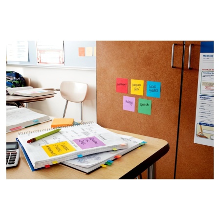 Blocnotes autoadeziv, 3M POSTIT, 76x76 mm, 6x90 coli, Multicolor - Img 2