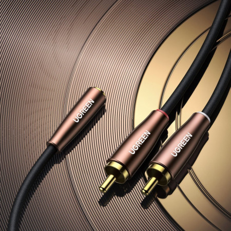Cablu audio Ugreen 3,5 mm mini jack (female) - 2RCA (male) 3m brown (AV198 60987) - Img 6