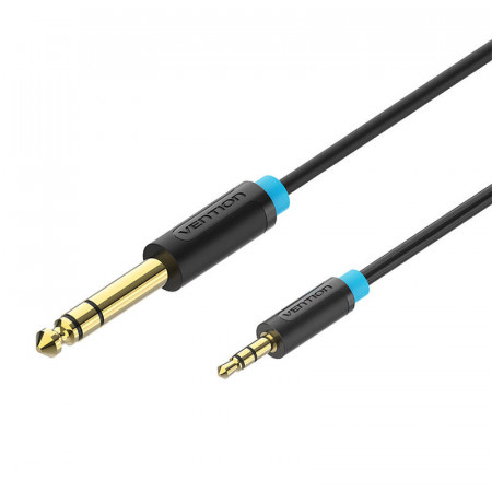 Cablu audio Vention BABBJ 3,5 mm TRS tata la 6,35 mm tata 5 m negru - Img 2