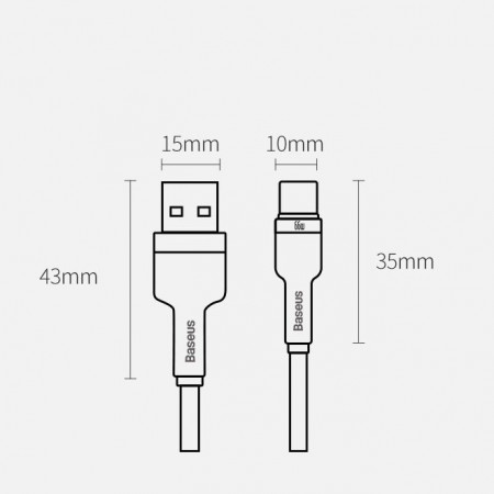 Cablu Baseus Cafule Series Metal USB - USB Typ C 66W, 0.25m black (CAKF000001) - Img 7