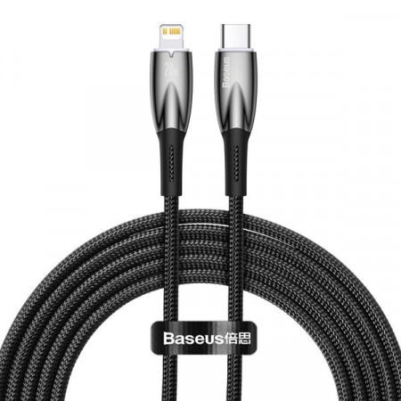Cablu Baseus Glimmer Series cu incarcare rapidă USB-C - Lightning 480Mb/s PD 20W 1m negru