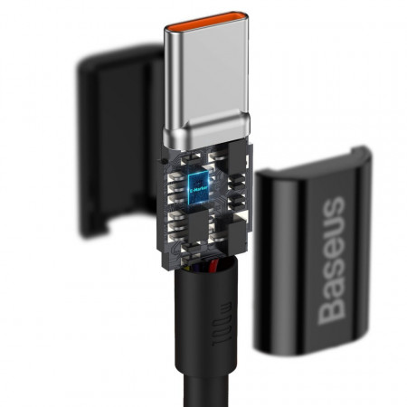 Cablu Baseus Superior Series USB-C la USB-C, 100 W, 1 m (negru) - Img 6