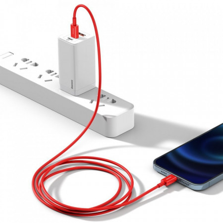 Cablu Baseus Superior USB Type C - Lightning fast charging data cable Power Delivery 20 W 1 m red (CATLYS-A09) - Img 3