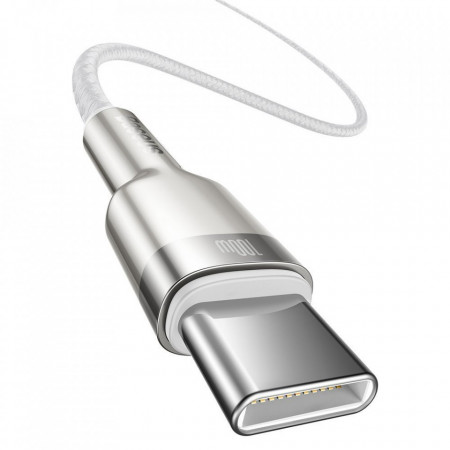 Cablu de date Baseus Cafule Metal USB Tip C - USB Tip C 100 W (20 V / 5 A) 2 m alb (CATJK-D02) - Img 4