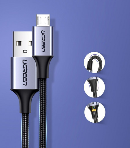 Cablu de date UGREEN USB la micro USB - 2m gri - Img 8