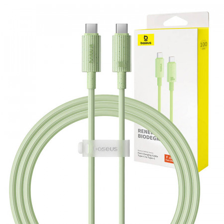 Cablu de incarcare rapida Baseus USB-C la USB-C Seria Habitat 1m 100W (verde)