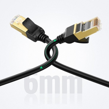 Cablu de retea Ugreen NW107 RJ45/Cat 7 STP 15m - negru - Img 2