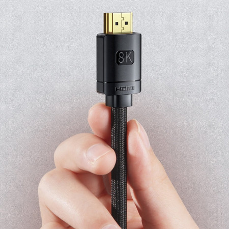 Cablu HDMI 2.1 Baseus 8K 60 Hz 48 Gbps / 4K 120 Hz / 2K 144 Hz 3D eARC QMS Dynamic HDR VRR ALLM 1 m negru (CAKGQ-J01) - Img 3