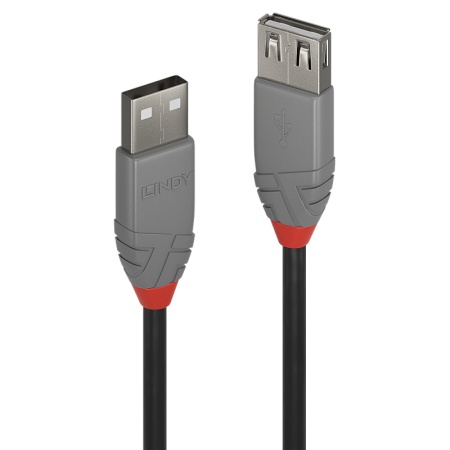 Cablu Lindy 0.5m USB 2.0 Type A Ext Anth - Img 3