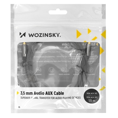 Cablu mini jack universal Wozinsky 2x cablu AUX 3 m negru - Img 9