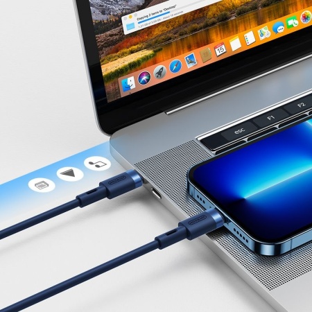 Cablu pentru incarcare si transfer de date Joyroom S-1224N9, USB Type-C/Lightning, PD 20W, 1.2m, Bleumarin - Img 2