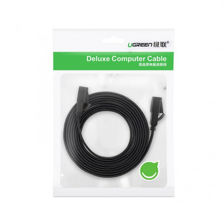 Cablu plat Ugreen Cablu de rețea Internet Ethernet RJ45 Cat 7 STP LAN 10 Gbps 10 m Negru (NW106 11265) - Img 2