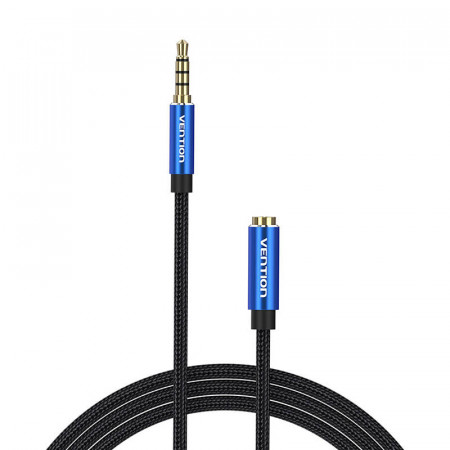 Cablu prelungitor audio TRRS 3,5 mm tata la 3,5 mm mama 3 m Vention BHCLI albastru