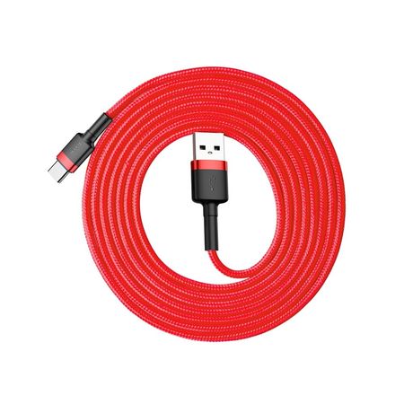 Cablu Type C , QC3.0 , 2.4A , 2M, BASEUS Cafule Durable Nylon, rosu - Img 4
