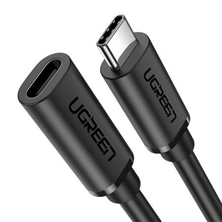 Cablu UGREEN USB tip C 3.1 Gen2, mascul la mama, placat cu nichel, 1 m (negru)