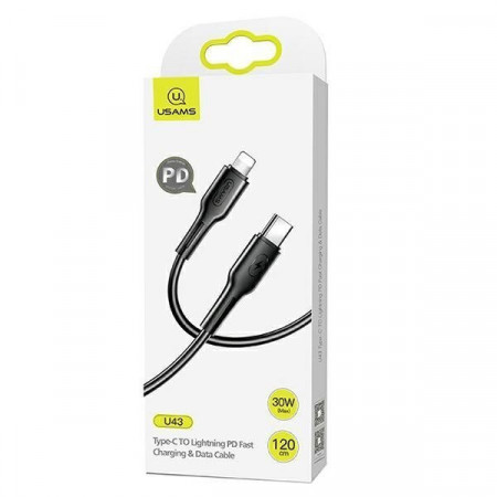 Cablu USAMS U43 USB-C LA Lightning 30W PD 1.2M Negru - Img 2