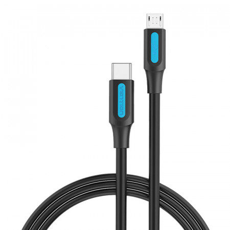 Cablu USB-C 2.0 la Micro-B 2A 2m Vention COVBH negru - Img 1