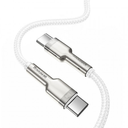 Cablu USB-C la USB-C Baseus Cafule, 100W, 1m (alb) - Img 6