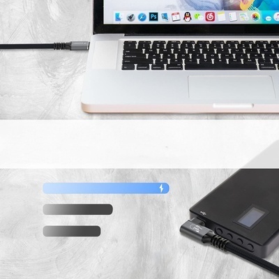 Cablu USB-C Thunderbolt 4 Wozinsky WPS3-UY41S, 240W, 1m, 4K, înclinat - Negru - Img 8