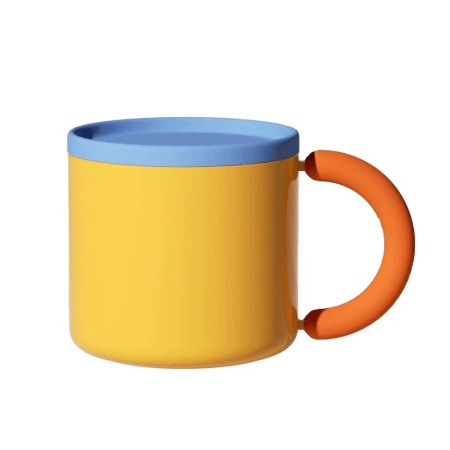 Cana de cafea din otel inoxidabil 320ml Chako Lab perete dublu cu vid cu capac din silicon si maner din cauciuc antiderapant,